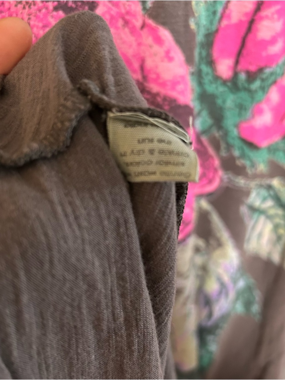 Magnolia Pearl Flor De La Pasion Viggo Hoodie T Dress maxi cotton Gray butterfly - Picture 11 of 13